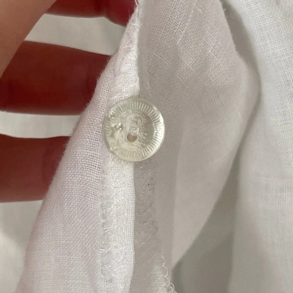 Eileen Fisher | Organic Handkerchief Linen Mandarin Collar Shirt, 1X - Picture 6 of 8